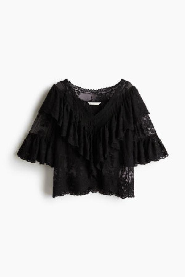  Bluza din dantela cu volane