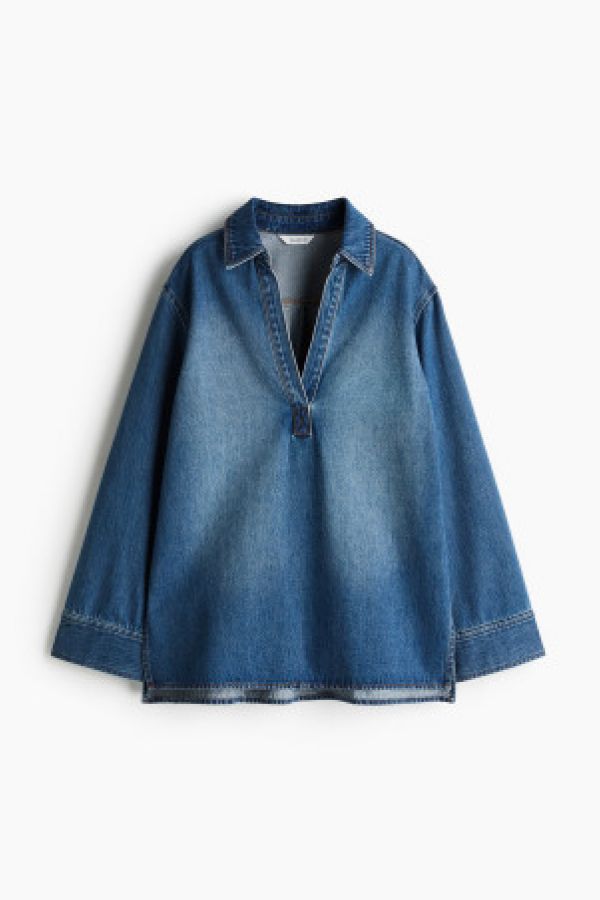  Camasa din denim fara inchizatori