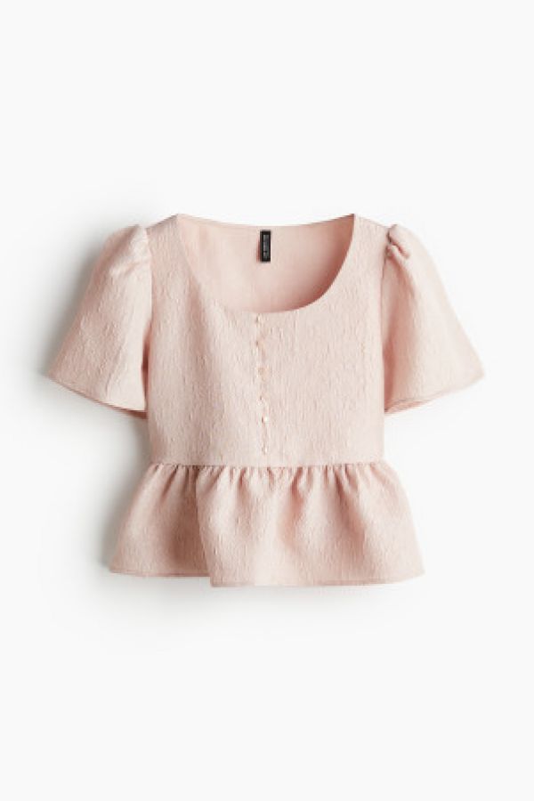  Bluza din brocart cu peplum