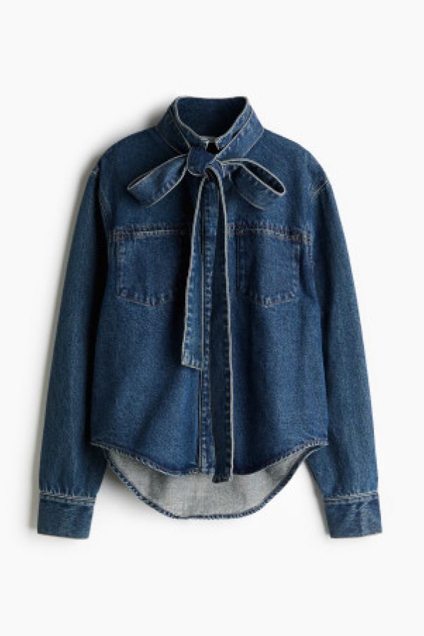  Camasa din denim cu snururi