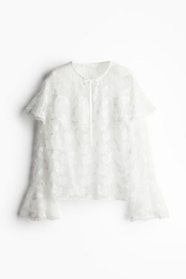  Bluza de dantela cu volane