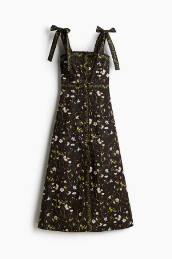  Rochie de bumbac cu bretele innodate