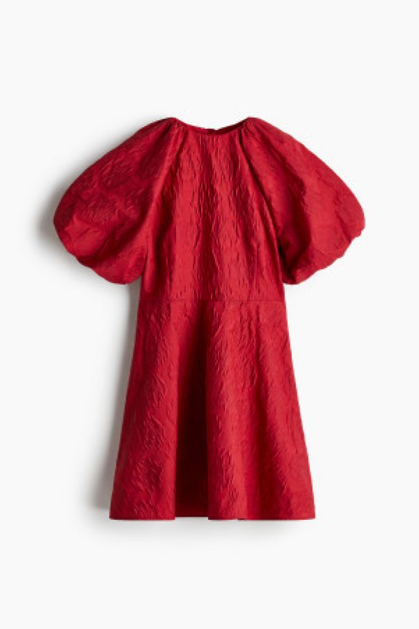  Rochie din tesatura jacard cu funde la spate
