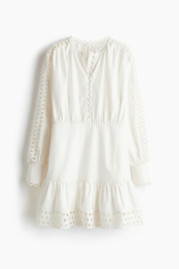  Rochie din poplin cu broderie