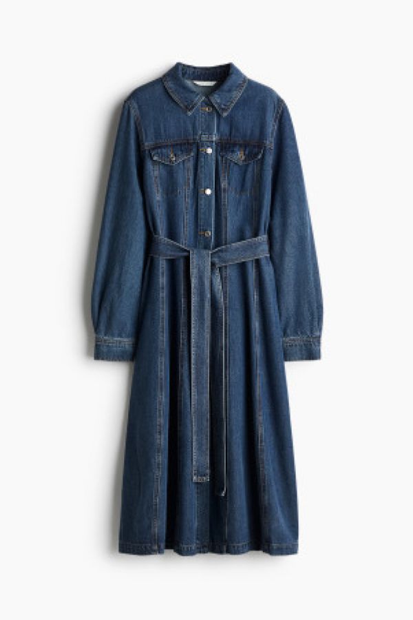  Rochie tip camasa din denim