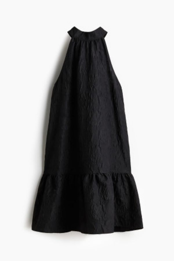  Rochie din tesatura jacard cu funda la spate