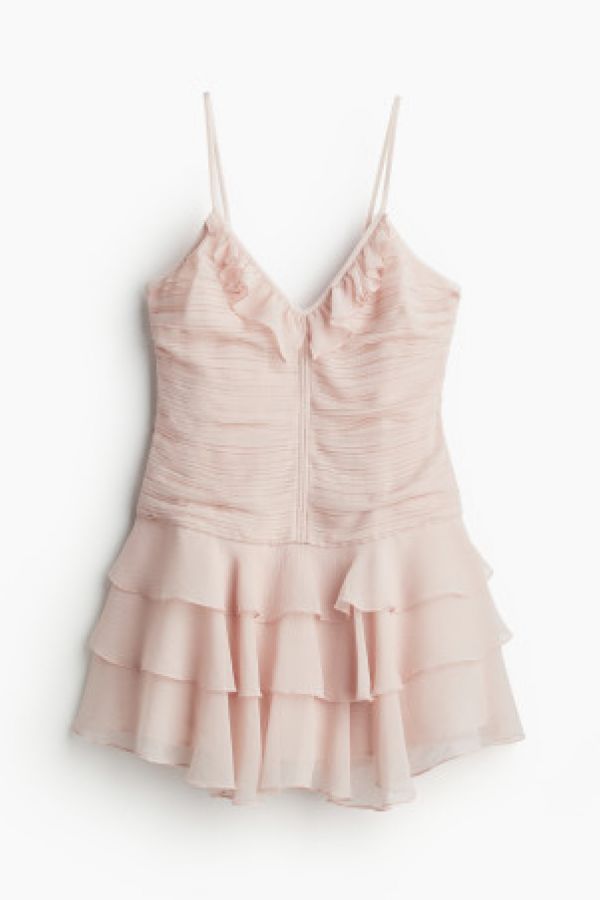  Rochie din sifon cu volane