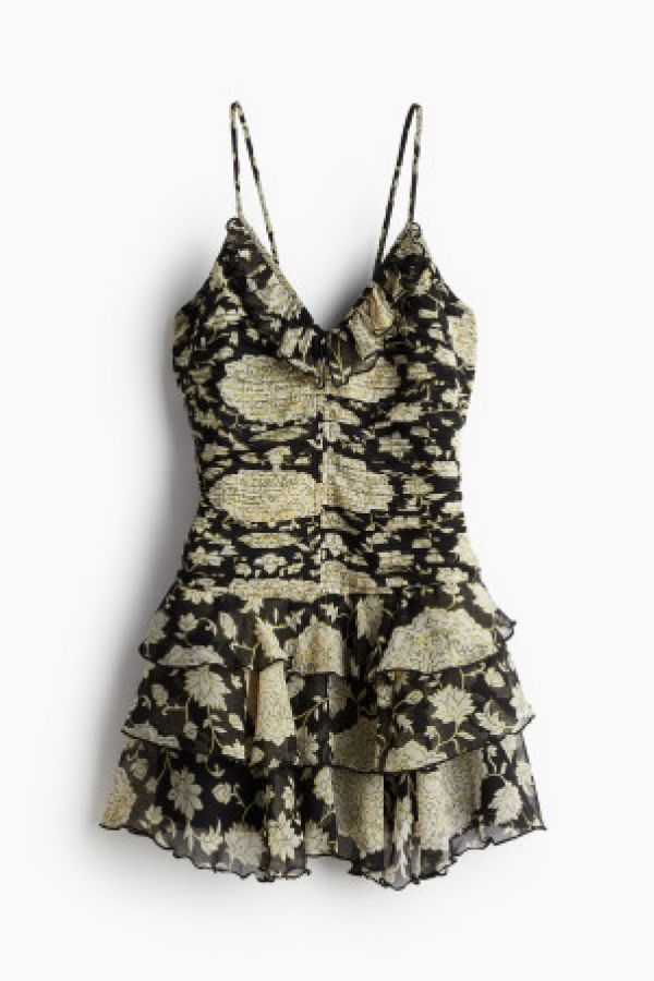  Rochie din sifon cu volane