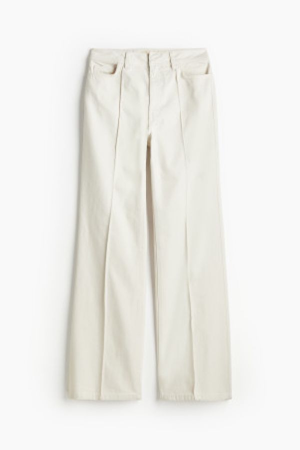 Pantaloni de twill evazati cu dunga cusuta