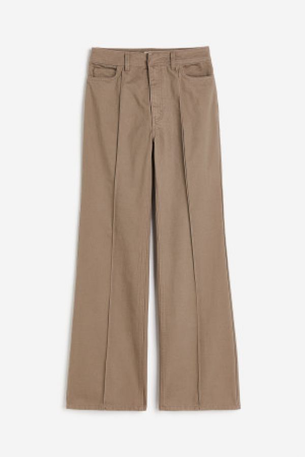  Pantaloni de twill evazati cu dunga cusuta
