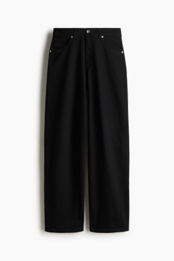  Pantaloni de twill largi pe picioare