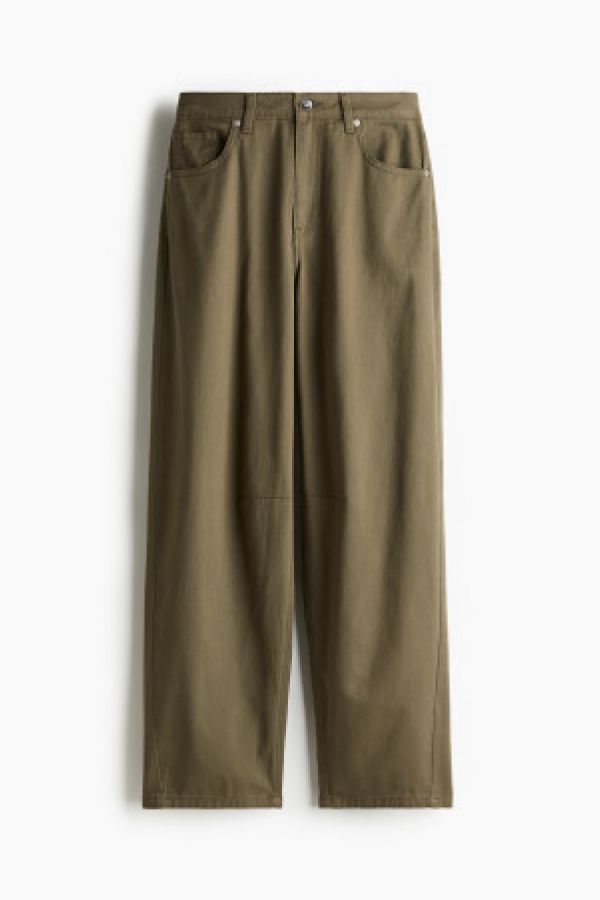  Pantaloni de twill largi pe picioare