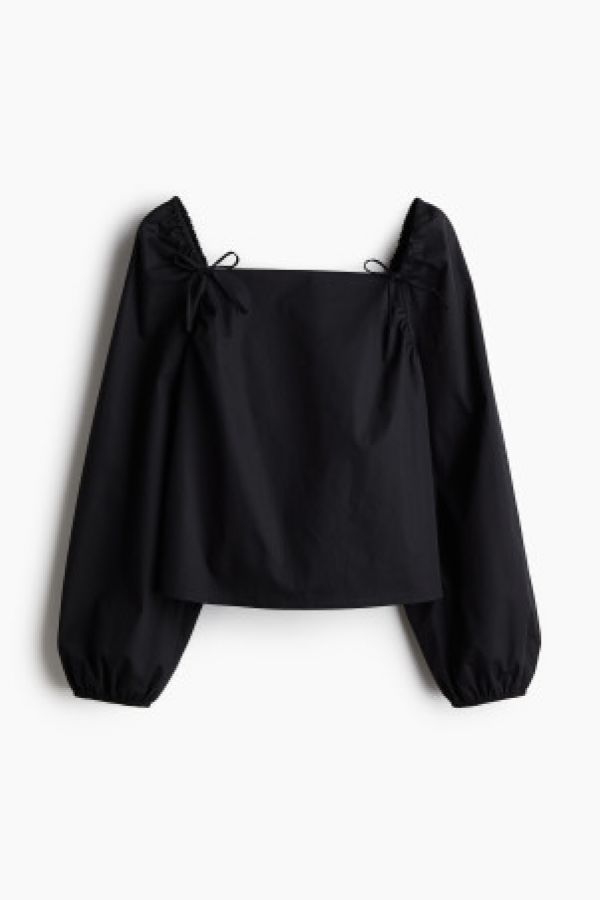  Bluza de bumbac cu funde