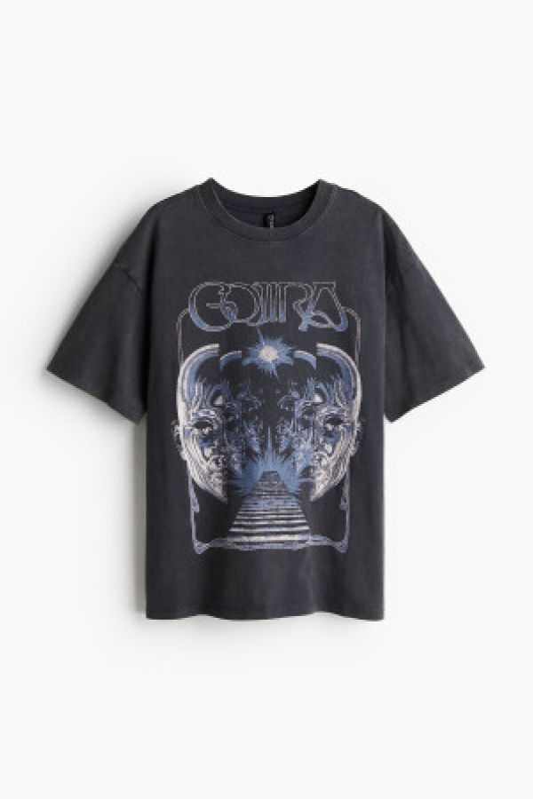  Tricou supradimensionat cu imprimeu