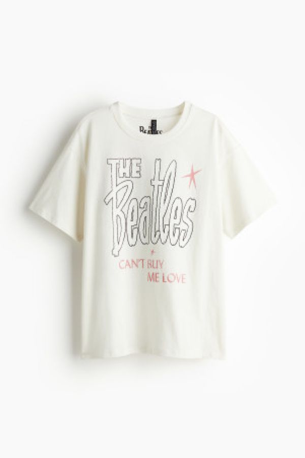  Tricou supradimensionat cu imprimeu