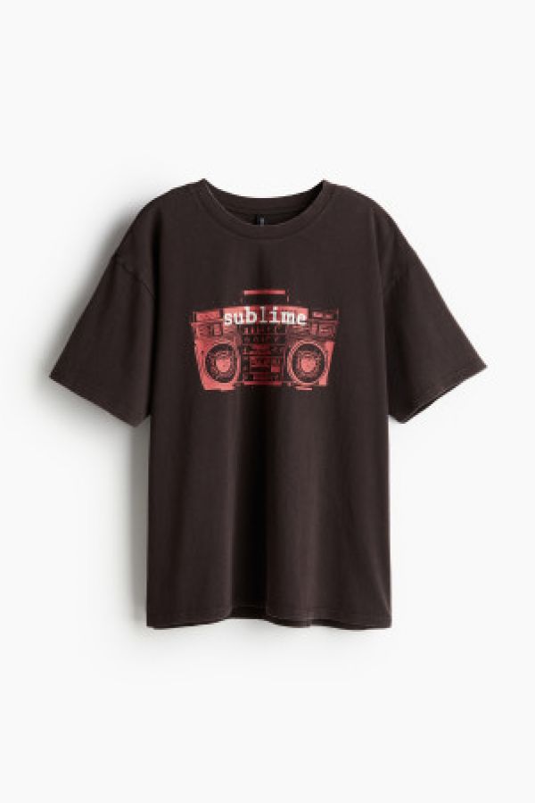  Tricou supradimensionat cu imprimeu