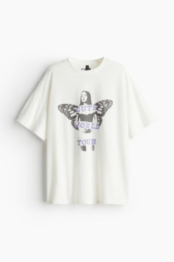  Tricou supradimensionat cu imprimeu