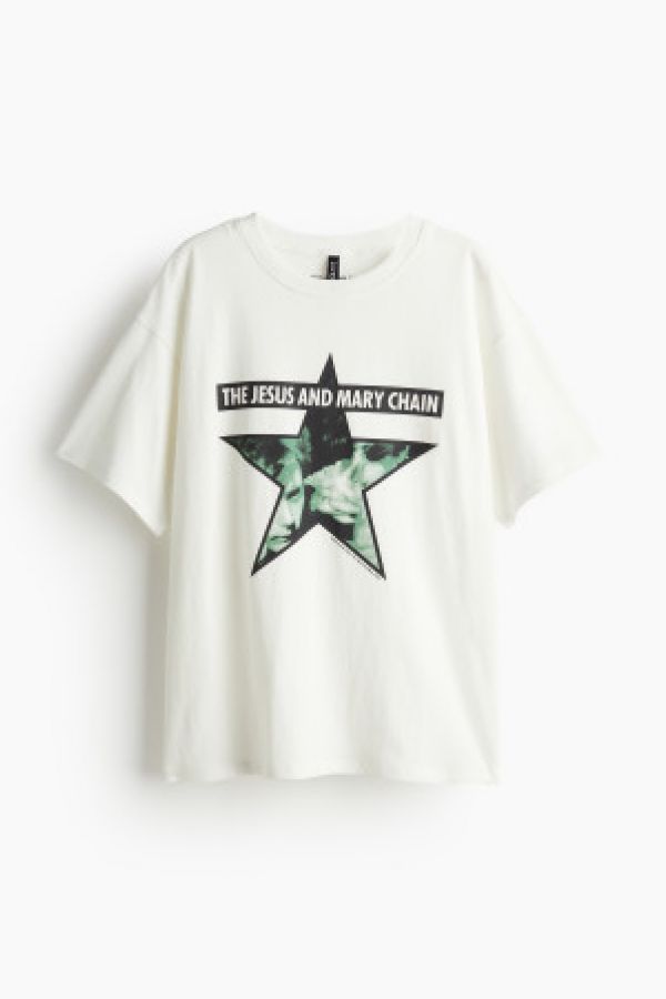  Tricou supradimensionat cu imprimeu