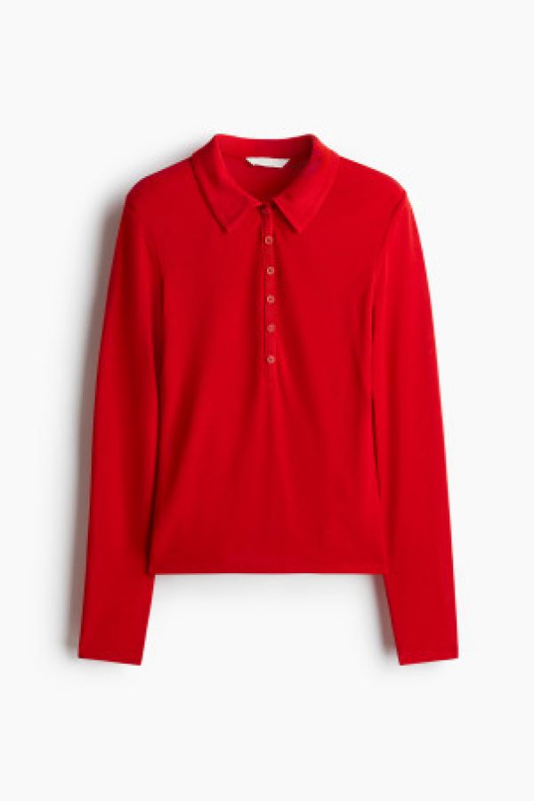  Bluza polo din jerseu