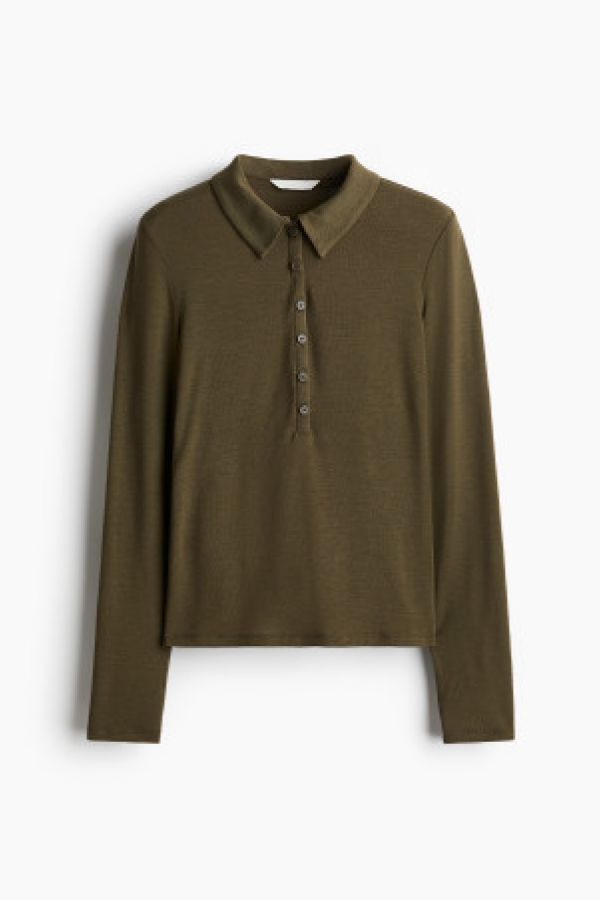  Bluza polo din jerseu