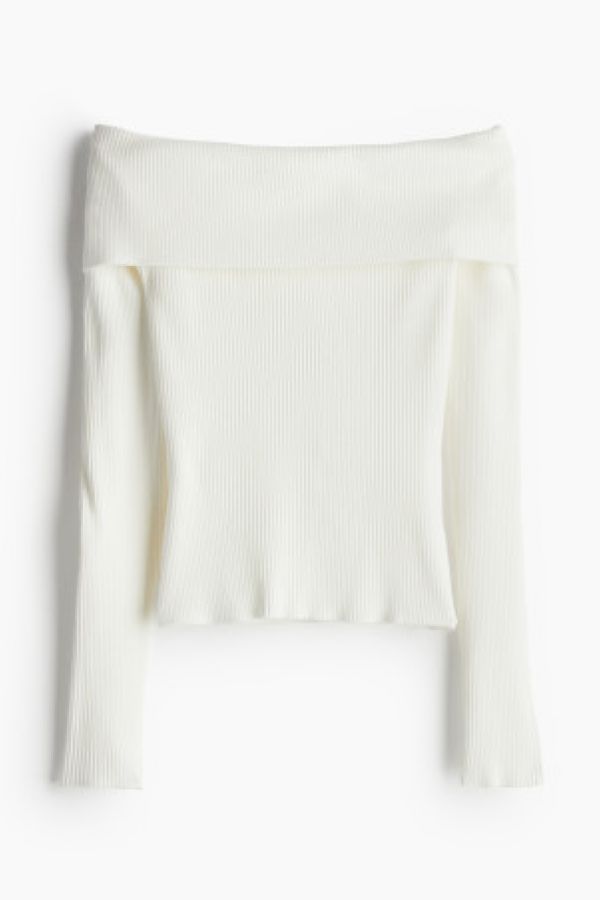  Bluza tricotata reiat cu umerii goi