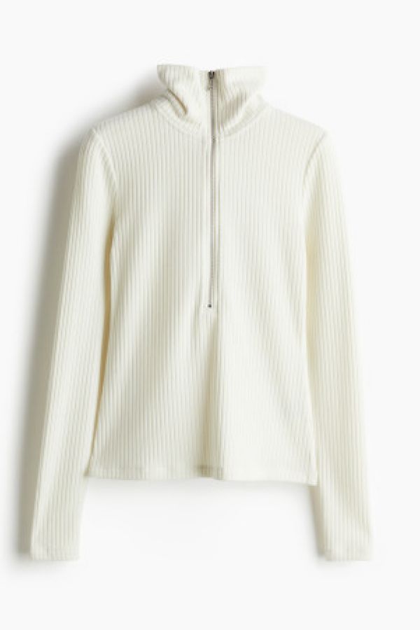  Bluza tricotata reiat cu fermoar scurt