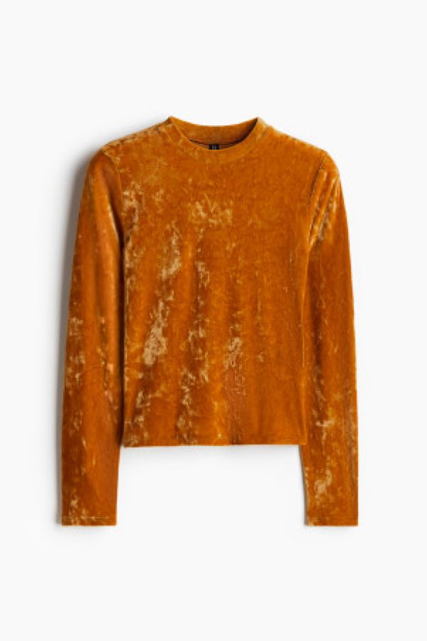  Bluza din velur cu aspect crapat