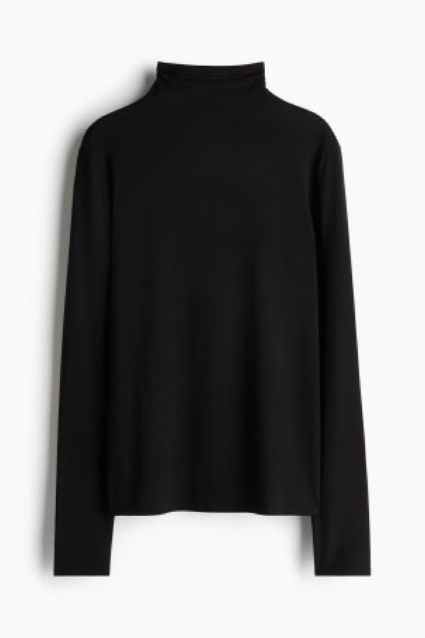  Bluza din lyocell cu guler inalt