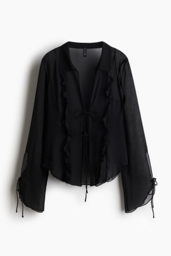  Bluza de sifon cu snururi