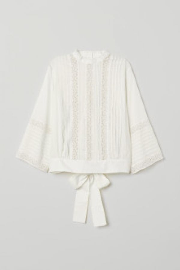  Bluza de bumbac cu dantela