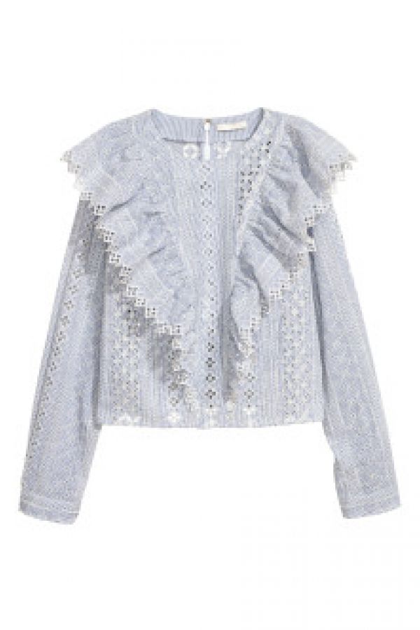  Bluza de bumbac cu volan