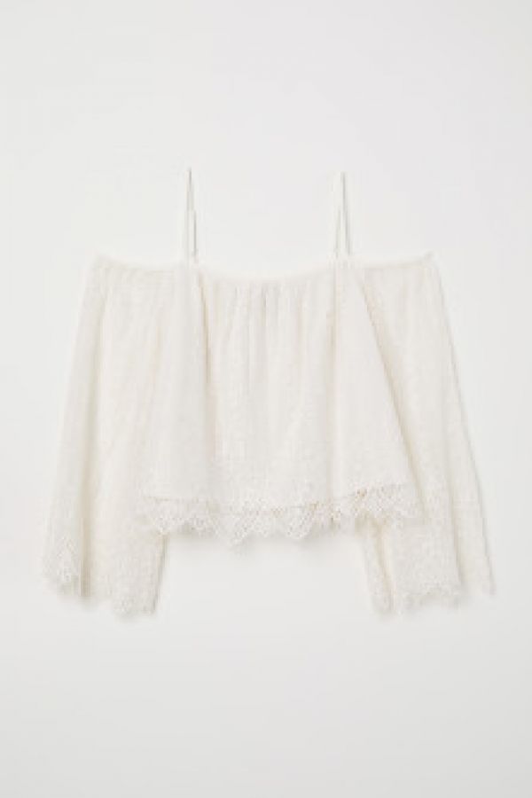  Bluza de dantela cu umerii goi