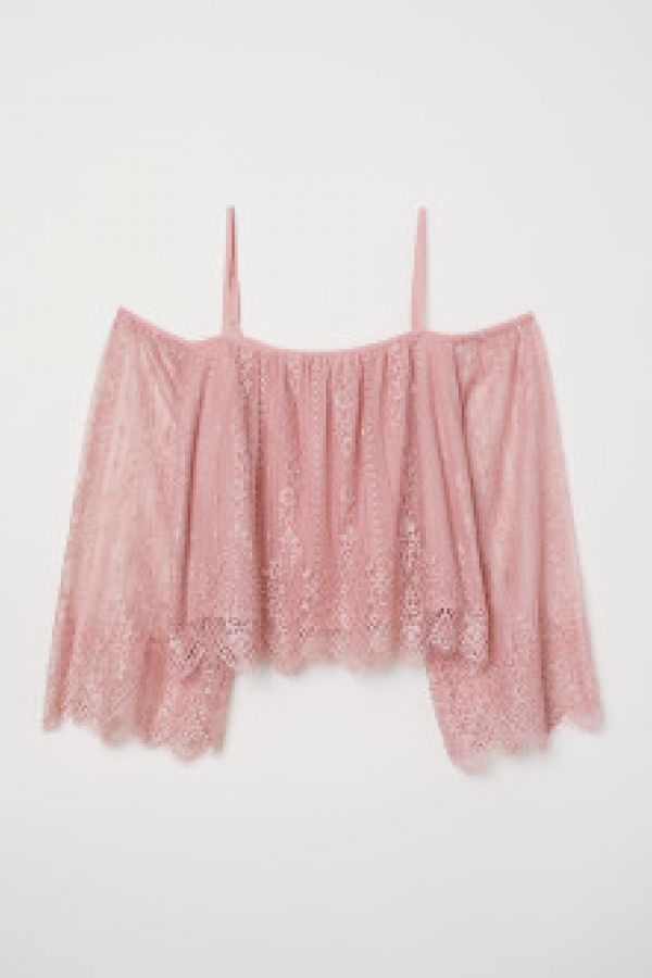  Bluza de dantela cu umerii goi